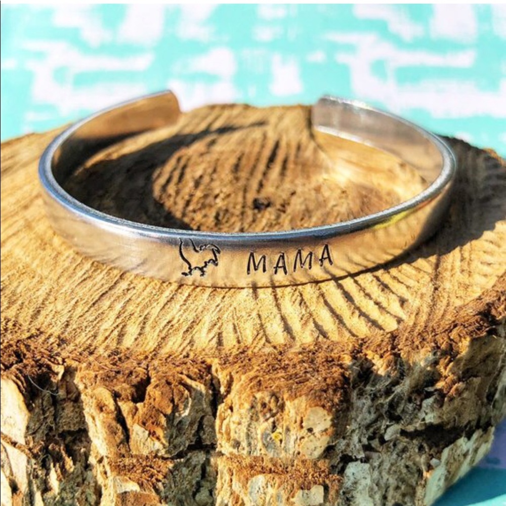🆕 Chicken Mama Handstamped Cuff Bracelet